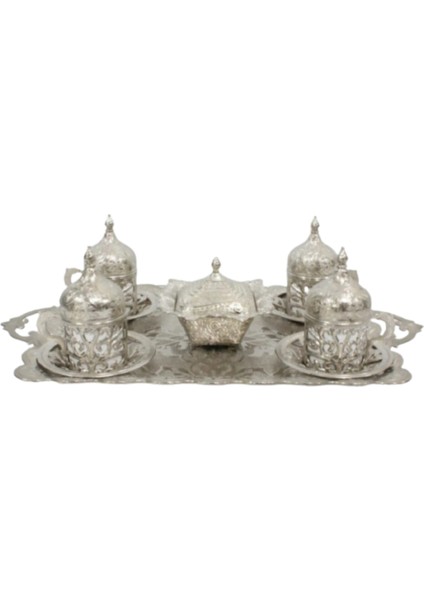 4 Kişilik Gümüş Fincan Takımı