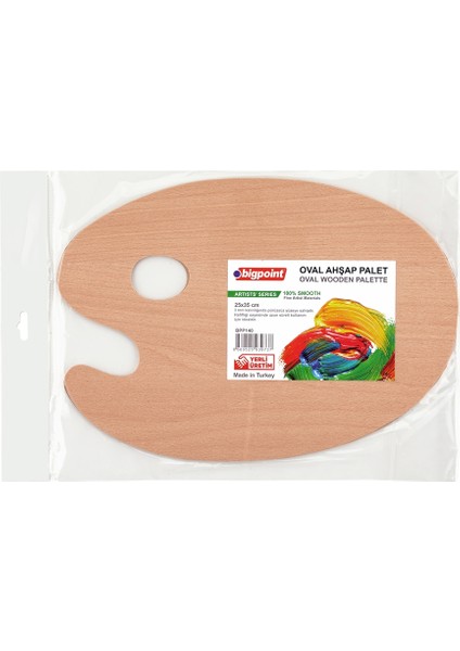 Ahşap Sanatsal Oval Palet 40 cm 10'lu Paket