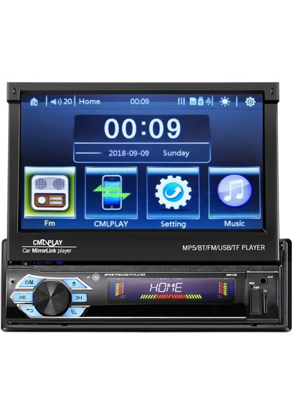 Indash 7 Inc Double Teyp Dokumatik Bluetooth Usb-Sd-Aux 1080P Hd + Kamera Hediyeli