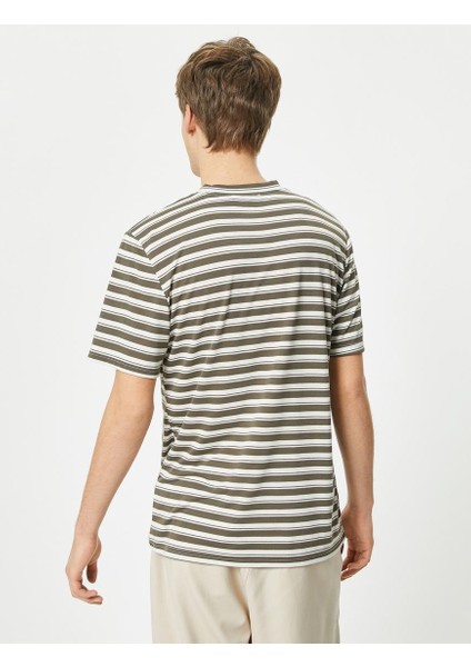 Bisiklet Yaka Tişört Kısa Kollu Viskon Karışımlı modelleri