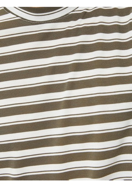 Bisiklet Yaka Tişört Kısa Kollu Viskon Karışımlı indirimleri