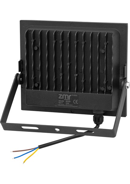 Zmr 50 Watt 6500 Lümel IP66 150 Derece 220 Volt Siyah Slim Kasa LED Projektör Lamba Aydınlatma