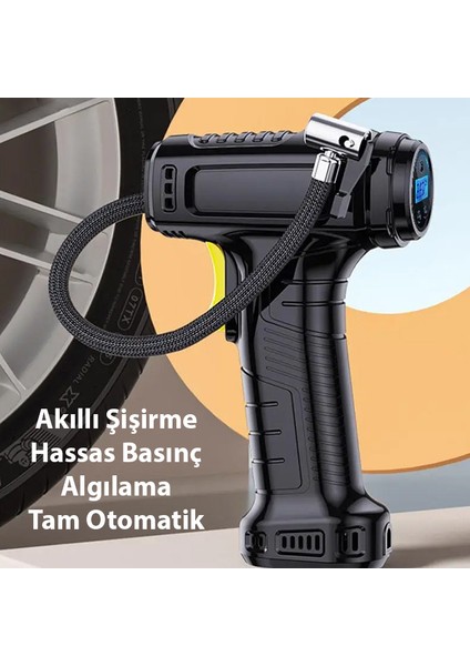 120W Kablosuz Basınç Göstergeli Mini Hava Pompası Kompresör