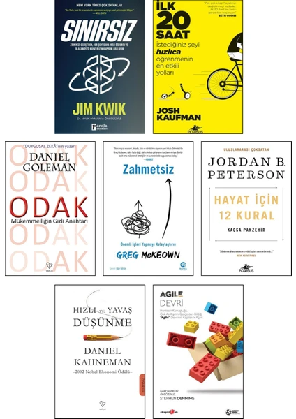 Sınırsız - İlk 20 Saat - Odak - Zahmetsiz - Hayat İçin 12 Kural - Hızlı ve Yavaş Düşünme - Agile Devri - 7 Kitap