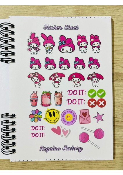 Cuppy Box Sanrio Melody A5 Boyutunda Defter 50 Sayfa, 1 Sayfa Bonus Mat Sticker