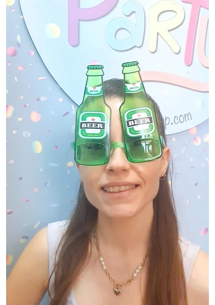 Bira Şişesi Şeklinde Gözlük Parti Gözlüğü Eğlenceli Photobooth Gözlüğü