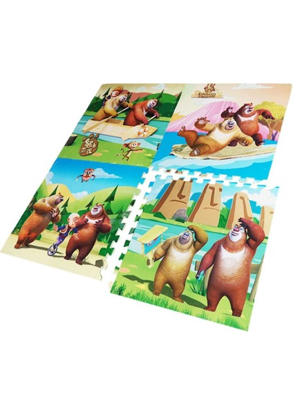 KTYRA52 Nessiworld Sevimli Ayıcıklar Eva Puzzle Yer Matı 120X120 cm Oyun Matı 12 mm Kalınlık