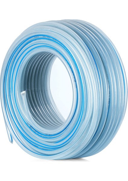 Süper Mavi Pvc Şeffaf Örgülü 3/4 (19 Mm) 100 Metre