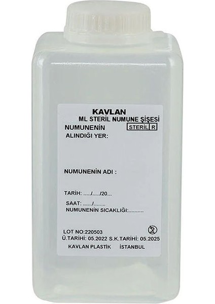 Su Numune Şişesi 1000 ml Pp Tiyosülfatsız Steril/koli 36 Adet