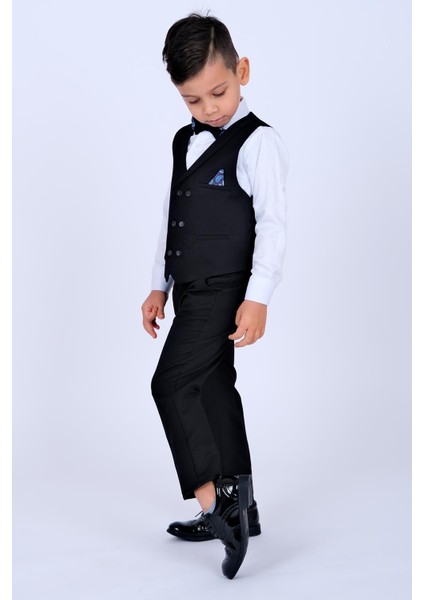 Siyah Mendil Detaylı Erkek Çocuk Smokin Takım fırsatları