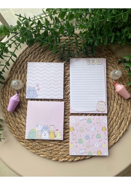Sevimli Hayvanlar Notepad/memopad Not Defter Seti