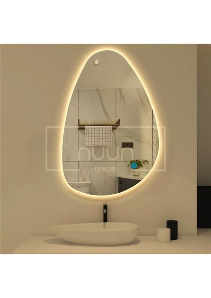 Dokunmatik Ledli Asimetrik Banyo Aynası (Dimmer Özellikli)