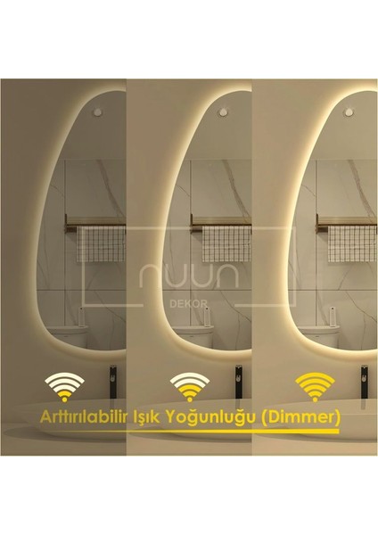 Dokunmatik Ledli Asimetrik Banyo Aynası (Dimmer Özellikli) fiyatları