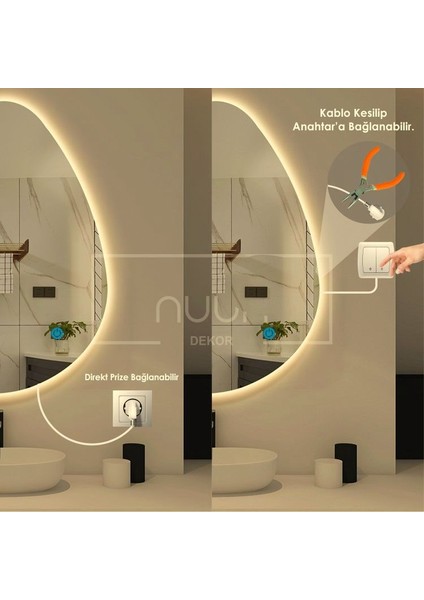 Dokunmatik Ledli Asimetrik Banyo Aynası (Dimmer Özellikli) modelleri