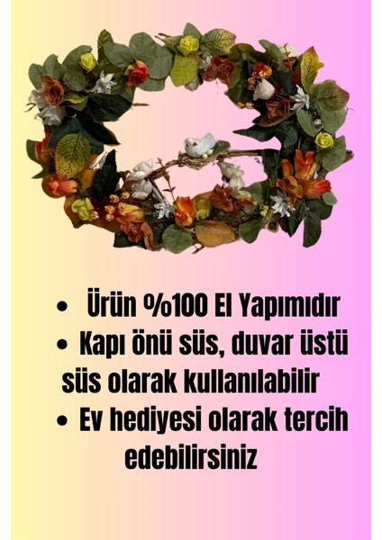 Doğal El Yapımı Kapı Önü Duvar Süsü Hediyelik