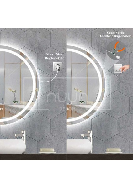 Dokunmatik Ledli Yuvarlak Banyo Aynası (Dimmer Özellikli) modelleri