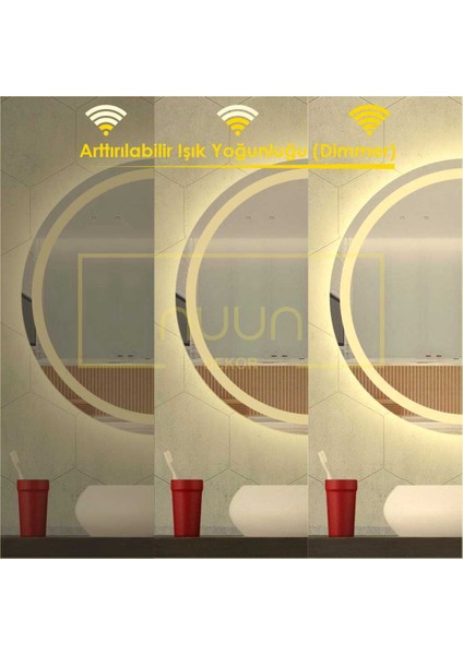 Dokunmatik Ledli Yuvarlak Banyo Aynası (Dimmer Özellikli) fiyatları