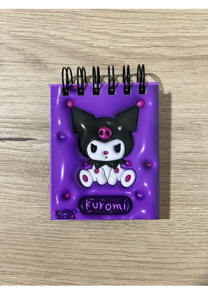 Cuppy Box Sanrio Kuromi Mini 3D Baskı Kapak Not Defteri 50 Sayfa