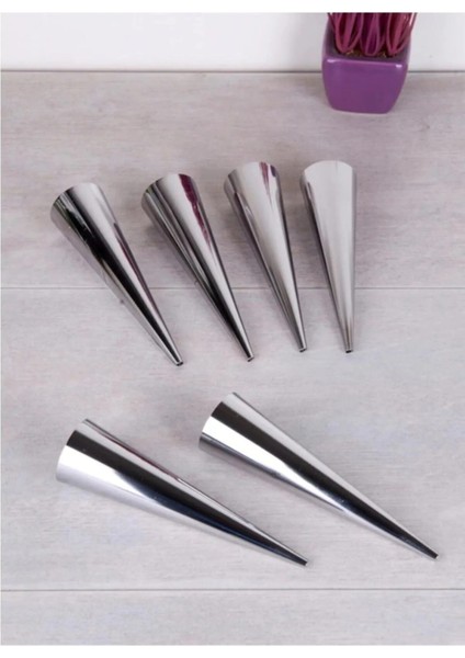 Paslanmaz Çelik Kornet Kalıbı Korneo Kalıbı 6'lı Set