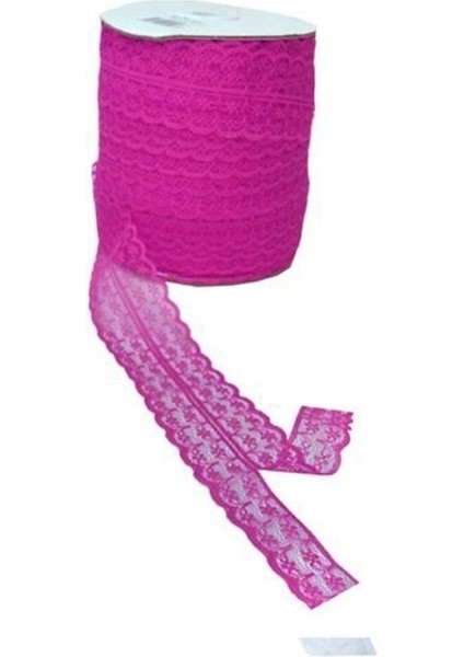 Kurdela Dantelli Çift 2 Katlı 5 cm - 10 Metre Fuşya