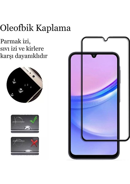 Cepstok Samsung Galaxy A15 Kırılmaz Cam 5D Tam Kaplayan 9H Temperli Ekran Koruyucu