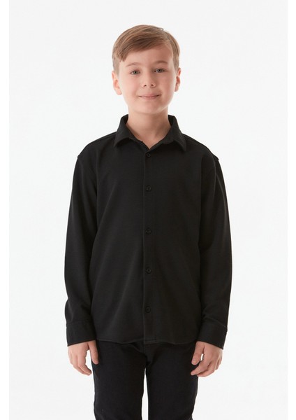 Fitilli Düğmeli Erkek Çocuk Gömlek