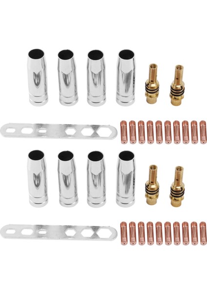 Flyeer 34 Adet/takım 15AK Mig/mag Kaynak Memesi Iletişim Ipuçları 0.8X25MM M6 Gaz Konektörü Tutucu Seti (Yurt Dışından)
