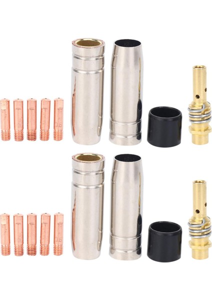 Flyeer 18 Adet/takım 15AK Mig/mag Kaynak Memesi Iletişim Ipuçları 0.8X25MM M6 Gaz Konektörü Tutucu Seti AD068+ (Yurt Dışından)