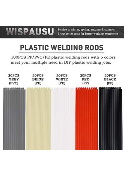 NANLIY-100 Adet Plastik Kaynak Teli Pp/pvc/ppr Araba Tamponları ve Günlük Plastik Tamir Için Plastik Kaynakçı Tamir Çubukları (Yurt Dışından) modelleri