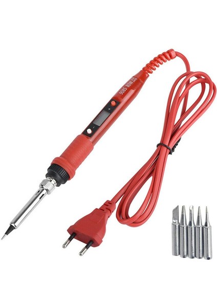 80W Elektrikli Havya Ayarlanabilir Sıcaklık LCD Dijital Ekran 110V 220V Kaynak Havya Ipuçları Tamir Rework Aracı Kiti (Yurt Dışından) fiyatları