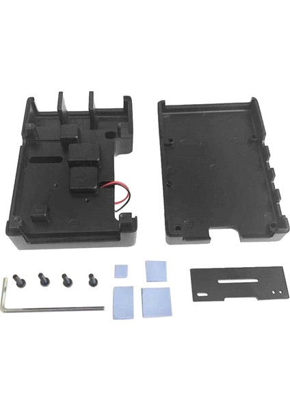 Raspberry Pi 4 Için Alüminyum Kasa ile Çift Soğutma Fanı Metal Kabuk Siyah Muhafaza Rpı Raspberry Pi 4b Için (Yurt Dışından)