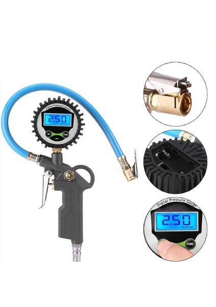 Kolay Doğru Okuma Için Yüksek Hassasiyetli Sensör LED Ekranlı Hava Basıncı Göstergesi ile Dijital Lastik Basıncı Göstergesi (0-255 Psı) (Yurt Dışından) modelleri