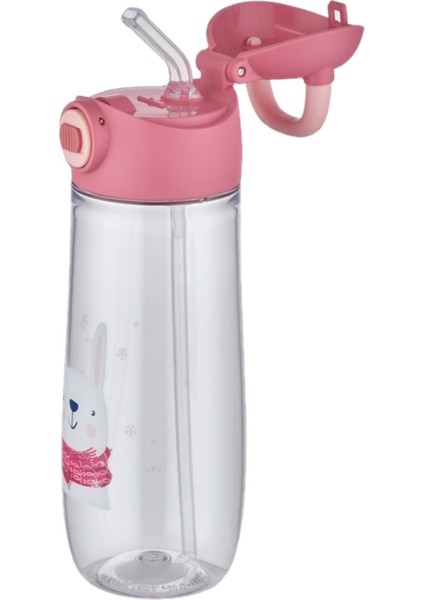 550 ml Pipetli Desenli Çocuk Su Matarası Kilitli Kapak Taşıma Kulplu fiyatları