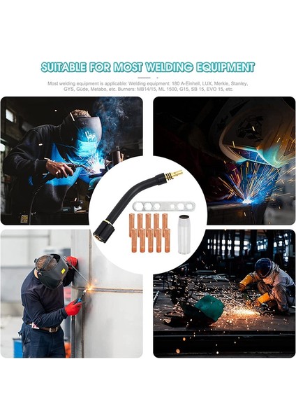Jdxhlau 20 Adet 0.8mm Mıg Kaynak Nozulları 15AK Mıg/mag Temas Borusu ile 1 Gaz Memesi, 1 Alet ve 1 Brülör (Yurt Dışından) fiyatları