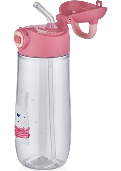 550 ml Pipetli Desenli Çocuk Su Matarası Kilitli Kapak Taşıma Kulplu fiyatları
