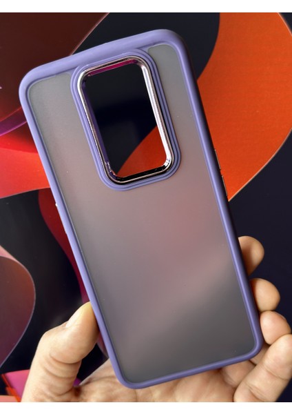 Oppo A9 2020 Kılıf Metal Çerçeve Hassas Butonlu Renkli Buzlu Şeffaf Transparan Kapak