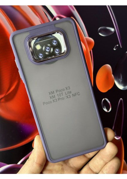 Xiaomi Poco X3 Nfc - X3 Pro Kılıf Metal Çerçeve Hassas Butonlu Renkli Buzlu Şeffaf Transparan Kapak