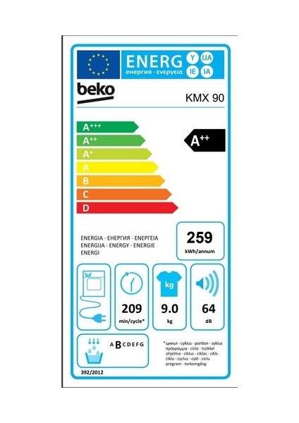 Kmx 90 9 kg A++ Enerjili Isı Pompalı Kurutma Makinası