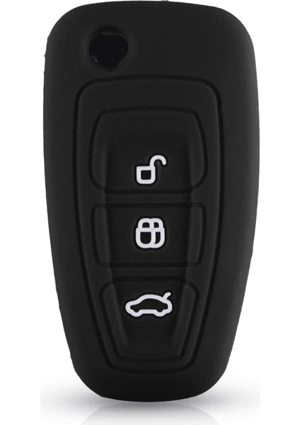 Siyah Keyyou 3 Düğme Ford Ranger C-Max Odak Galaxy Mondeo Transit Tourneo Özel Silikon Araba Uzaktan Anahtarlık Kapak Kılıf (Yurt Dışından)