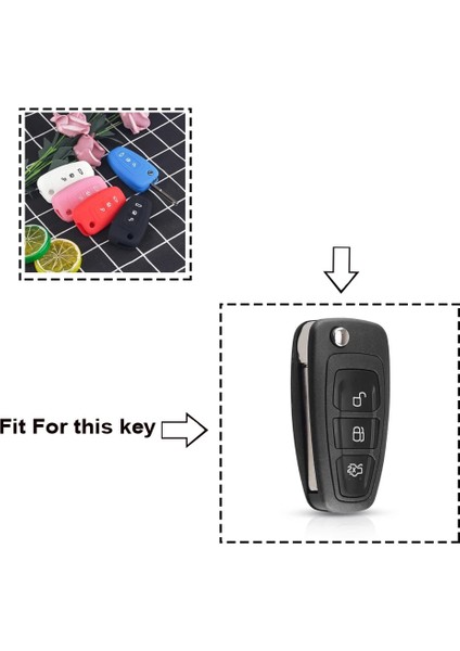 Siyah Keyyou 3 Düğme Ford Ranger C-Max Odak Galaxy Mondeo Transit Tourneo Özel Silikon Araba Uzaktan Anahtarlık Kapak Kılıf (Yurt Dışından)