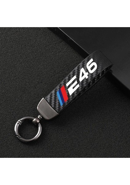 E46 Lüks Karbon Fiber Araba Logosu Anahtarlık Özel Oto Anahtarlık Aksesuarları Bmw E28 E39 E46 E60 E61 E70 E90 E92 E93 (Yurt Dışından)