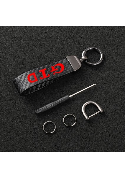 Kırmızı Araba High-End Spor Özelleştirilmiş Karbon Fiber Deri Anahtarlık Takı Golf K3 Mk4 Mk5 Mk6 Mk7 Gtd Araba Aksesuarları (Yurt Dışından)