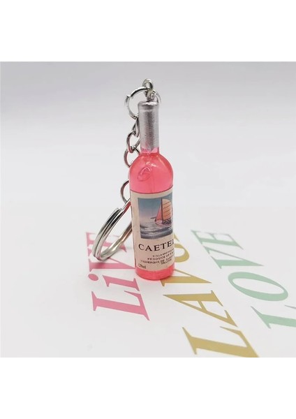 Kırmızı Sevimli Yenilik Moda Reçine Bira Şarap Şişesi Anahtarlık Düğün Parti Takı Hediye Kadınlar Için Renkli Araba Kolye Erişimleri Erkekler (Yurt Dışından)