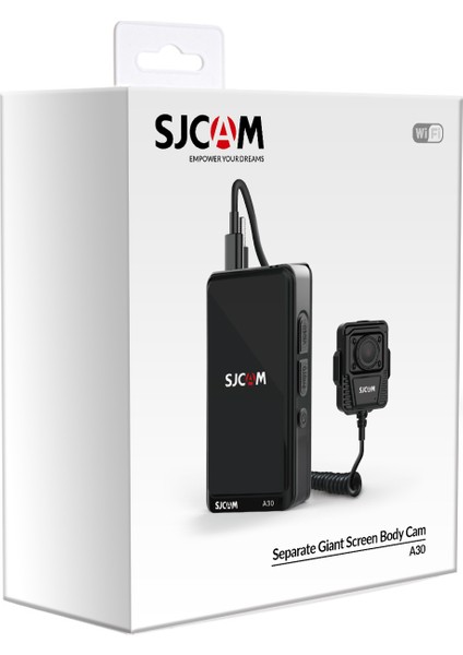 A30 Vücut Kamerası 16X Dijital Zoom Tak-Çıkar 64GB Dahili Hafıza Güvenlik Polis Ekipmanı IP64 FullHD Video 4” Dokunmatik Ekran 5800mAh Ultra Geniş Batarya 12MP Siyah