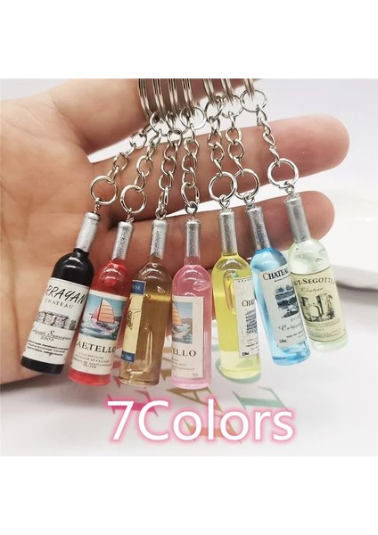 Kırmızı Sevimli Yenilik Moda Reçine Bira Şarap Şişesi Anahtarlık Düğün Parti Takı Hediye Kadınlar Için Renkli Araba Kolye Erişimleri Erkekler (Yurt Dışından) fırsatları