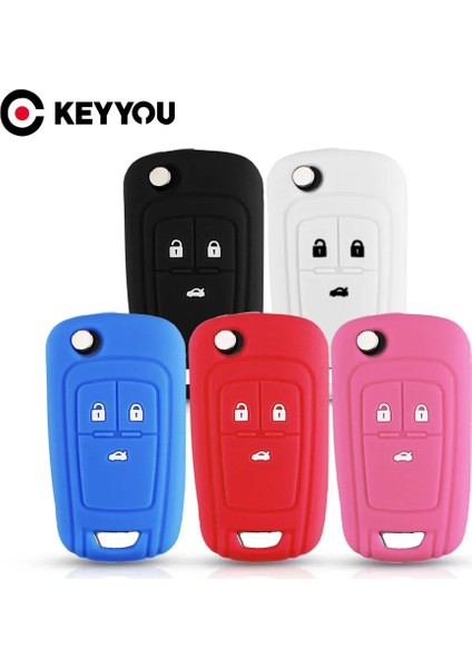 Pembe Keyyou Silikon Uzaktan Araba Anahtarları Kapak Kılıf Buick Opel Vauxhall Astra J Corsa E Insignia Zafira C Chevrolet (Yurt Dışından) fırsatları