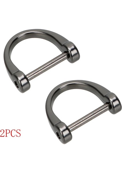 2 Adet Siyah Klasik D Şekli At Nalı Anahtarlık Kalın Çubuk Araba Anahtarlık Anahtarlık Metal Anahtar Yüzükler Iç Aksesuar (Yurt Dışından)