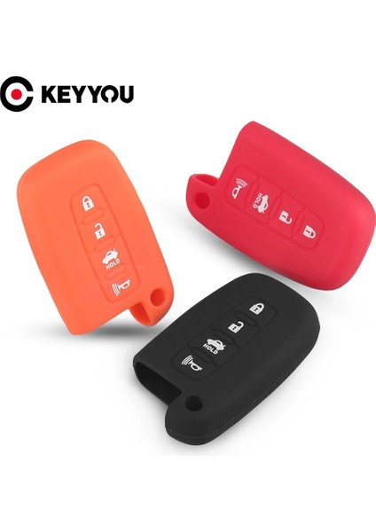4 Düğme Siyah Keyyou Bnt Hyundai Elantra Sonata Veloster Genesis Için Kia Soul Sportage Uzaktan Akıllı Fob Kapak Silikon Anahtar Kapak Kılıf (Yurt Dışından) fırsatları