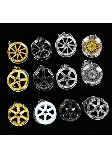 Altın Jant Hub Tuning Mini Anahtarlık Anahtarlık Anahtarlık Anahtarlık Sarkık Jdm Hellaflush Çinko Alaşım Araba Kamyon TE37 Cvt MB Tasarım (Yurt Dışından)