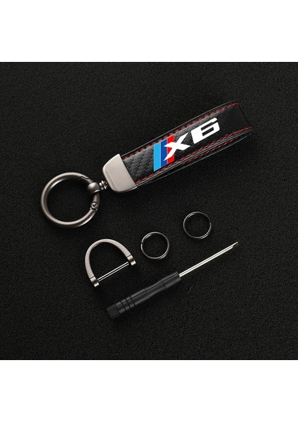 X4 Siyah Çizgi Karbon Fiber Deri Araba Anahtarlık Özel Dönen At Nalı Spor Anahtar Yüzükler Hediye Bmw X1 X2 X3 X4 X5 X6 X7 Araba Aksesuarları (Yurt Dışından) modelleri
